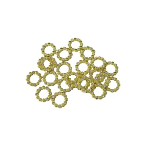 💫 CCB Round Rhinestone Studded Gold Ring Motifs for Craft & Trousseau Packing | 100g 🌟