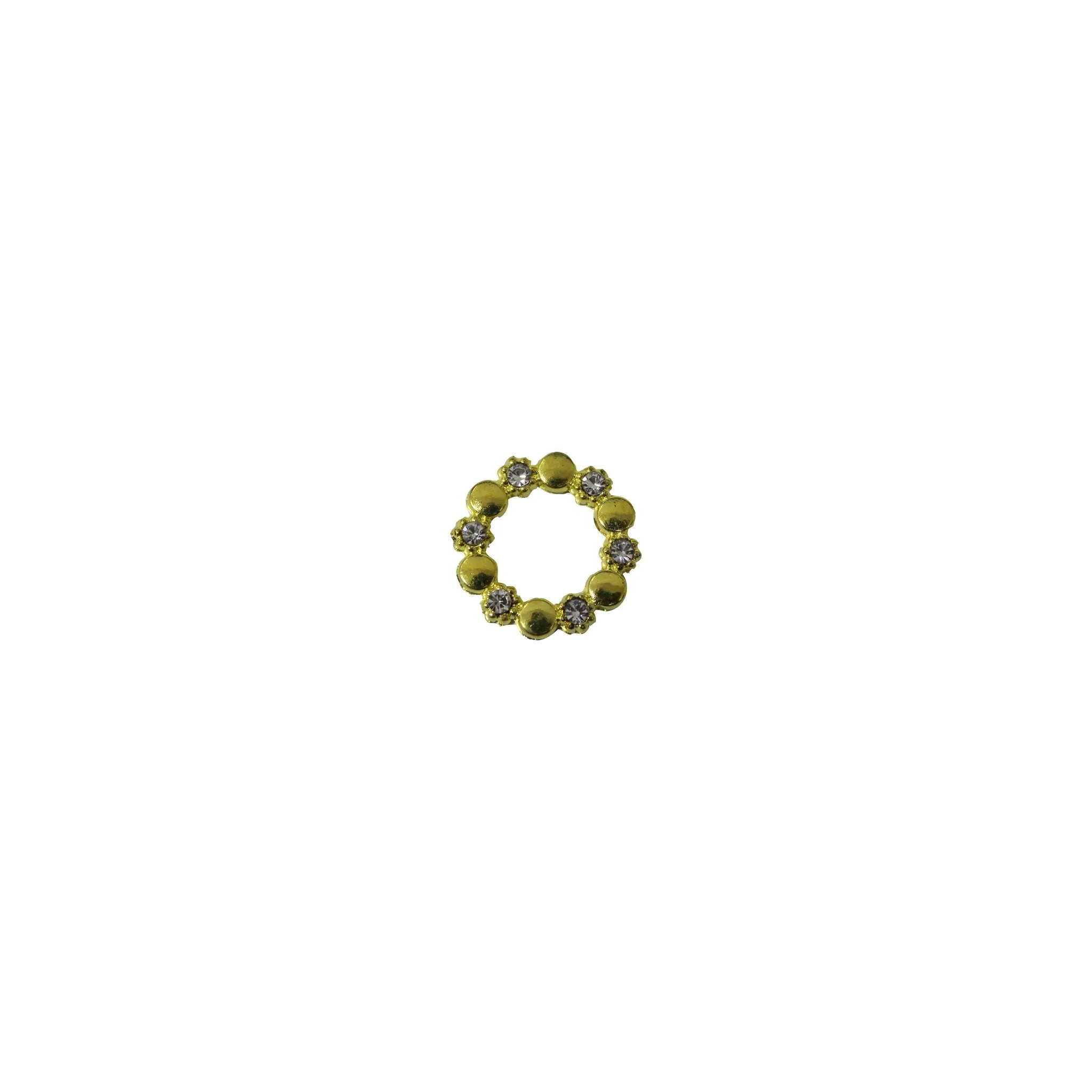 💫 CCB Round Rhinestone Studded Gold Ring Motifs for Craft & Trousseau Packing | 100g 🌟