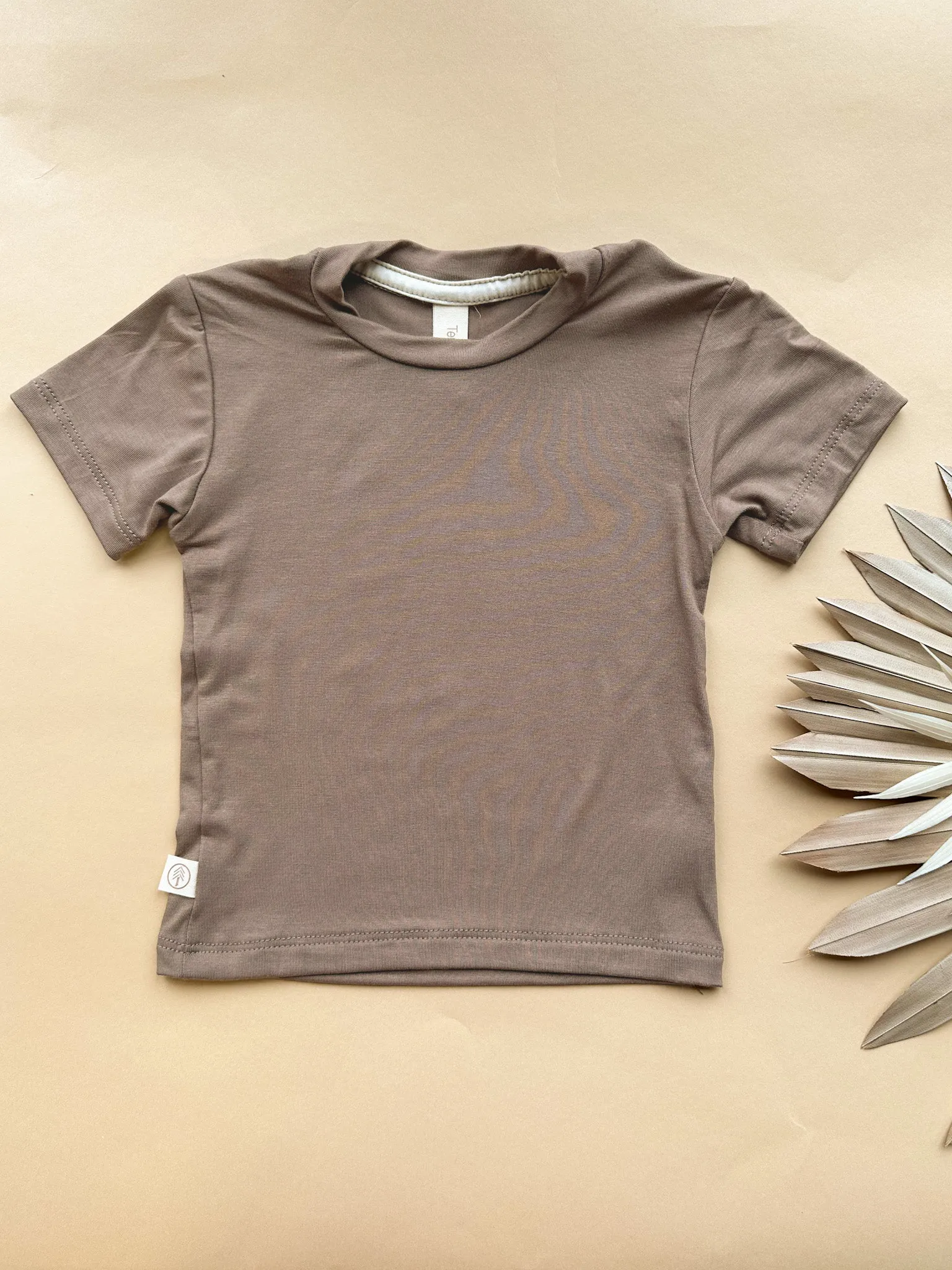 0/3m | Short Sleeve Essential Tee | Mocha | Bamboo