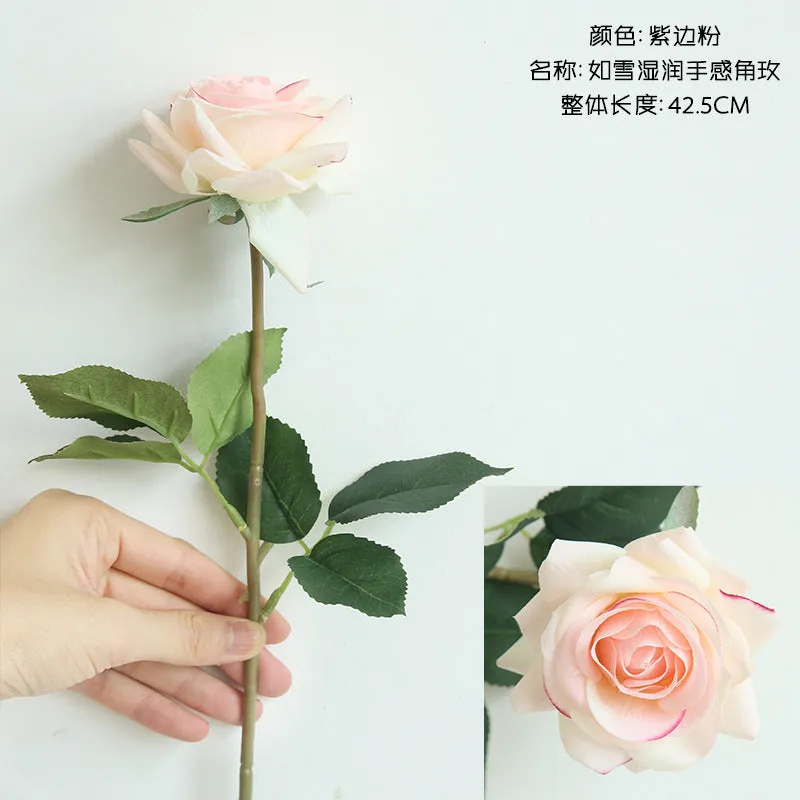 10PCs Feel Moist Rose Artificial Fake Flower Plants Home Decoration Wedding Bouquet