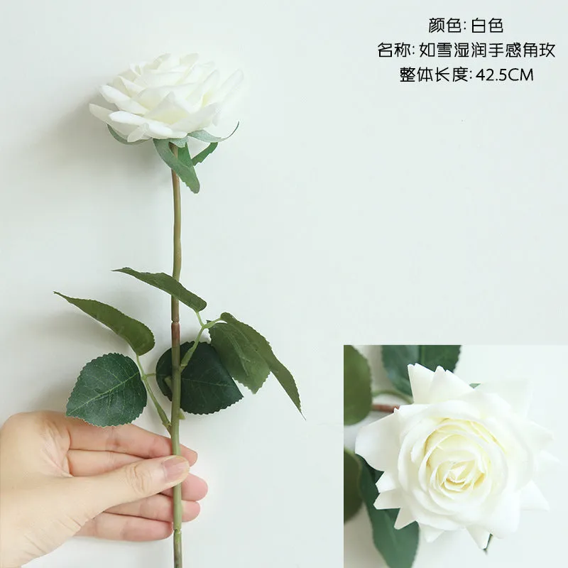 10PCs Feel Moist Rose Artificial Fake Flower Plants Home Decoration Wedding Bouquet