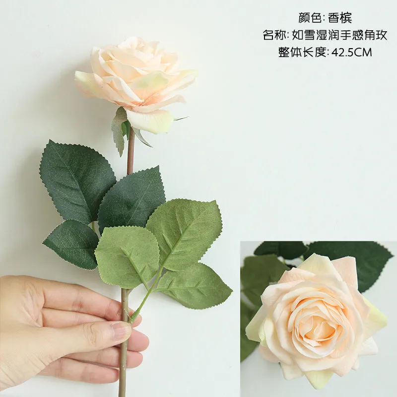 10PCs Feel Moist Rose Artificial Fake Flower Plants Home Decoration Wedding Bouquet