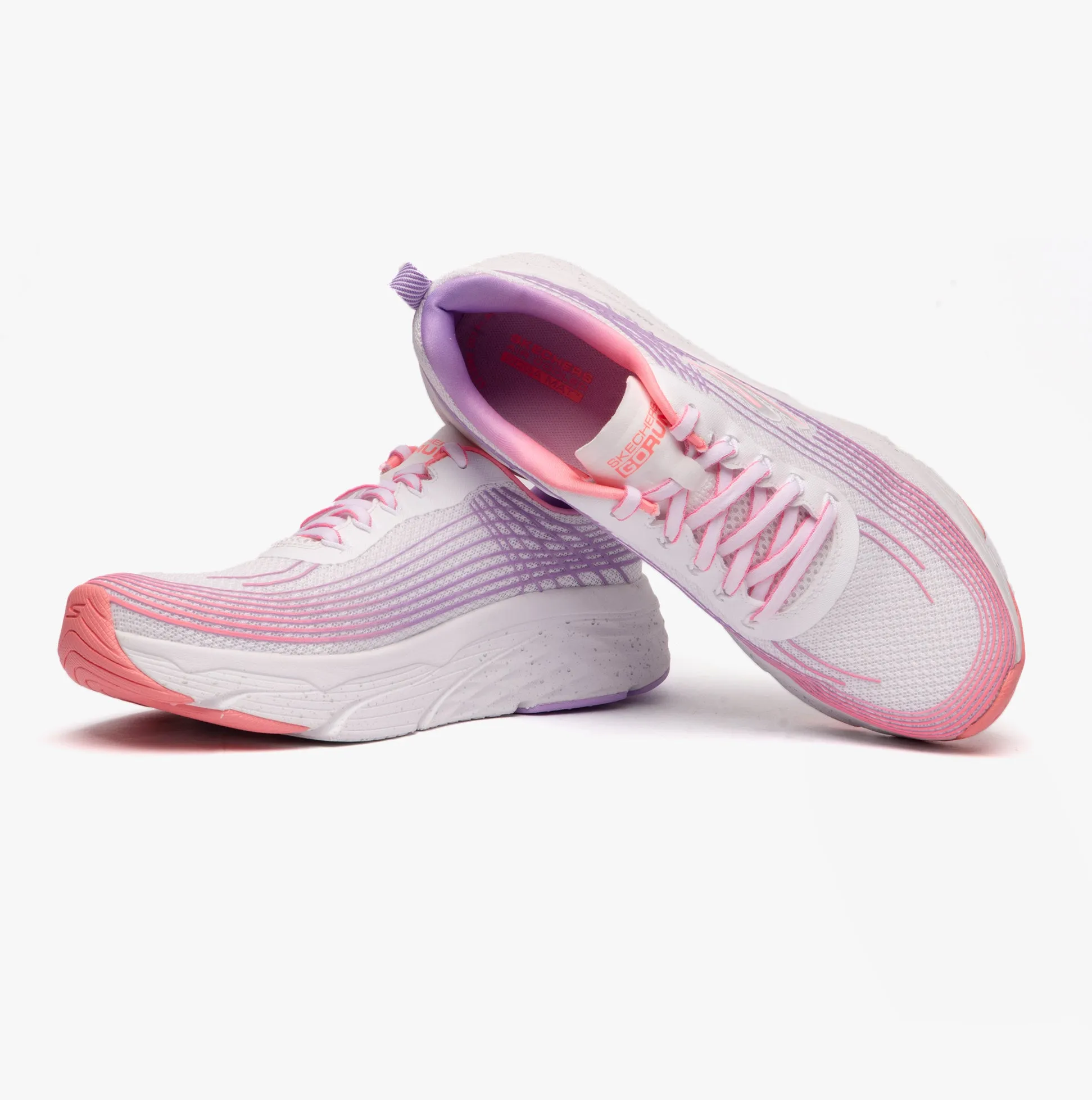 128563 MAX CUSHIONING ELITE-GALAXY B Ladies Trainers White/Lavender