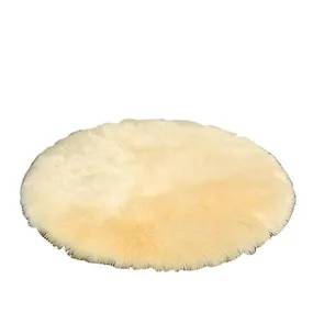 130cm Beige Plush round bedroom carpet round cushion AZ1920