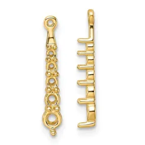 14k 5 Stone Dangle Diamond Earring Jacket Mountings No Stones Included