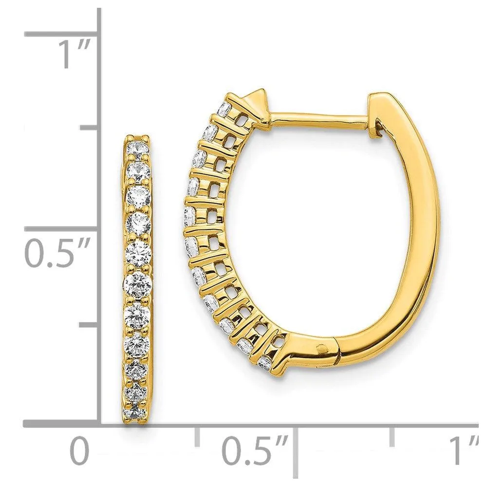 14k Diamond Hinged Hoop Earrings