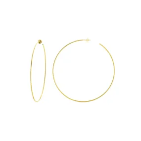 14k Polished Post Hoop