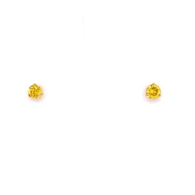 14KY Yellow Diamond Stud Fashion Earrings