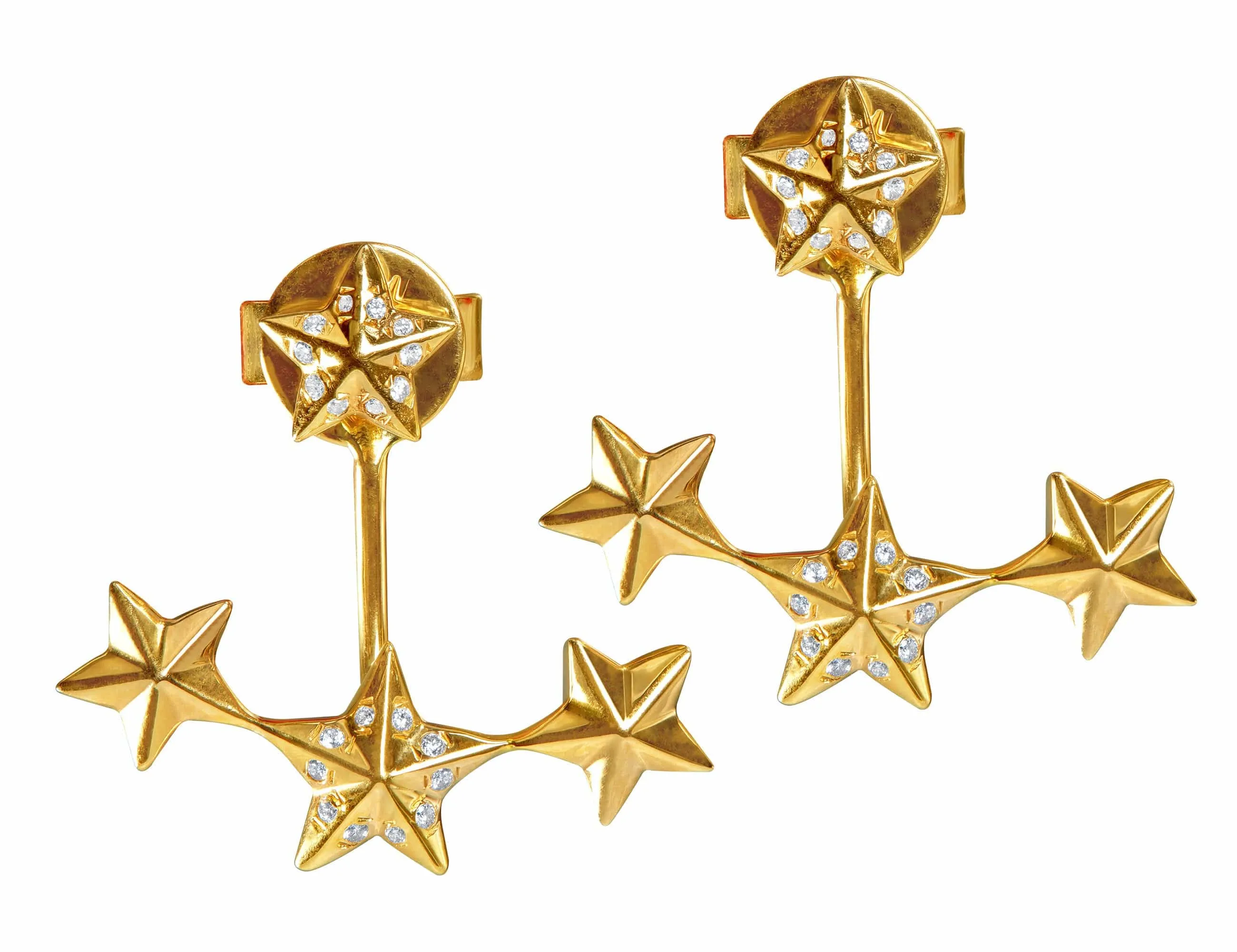 18kt Rose Gold Star Earrings