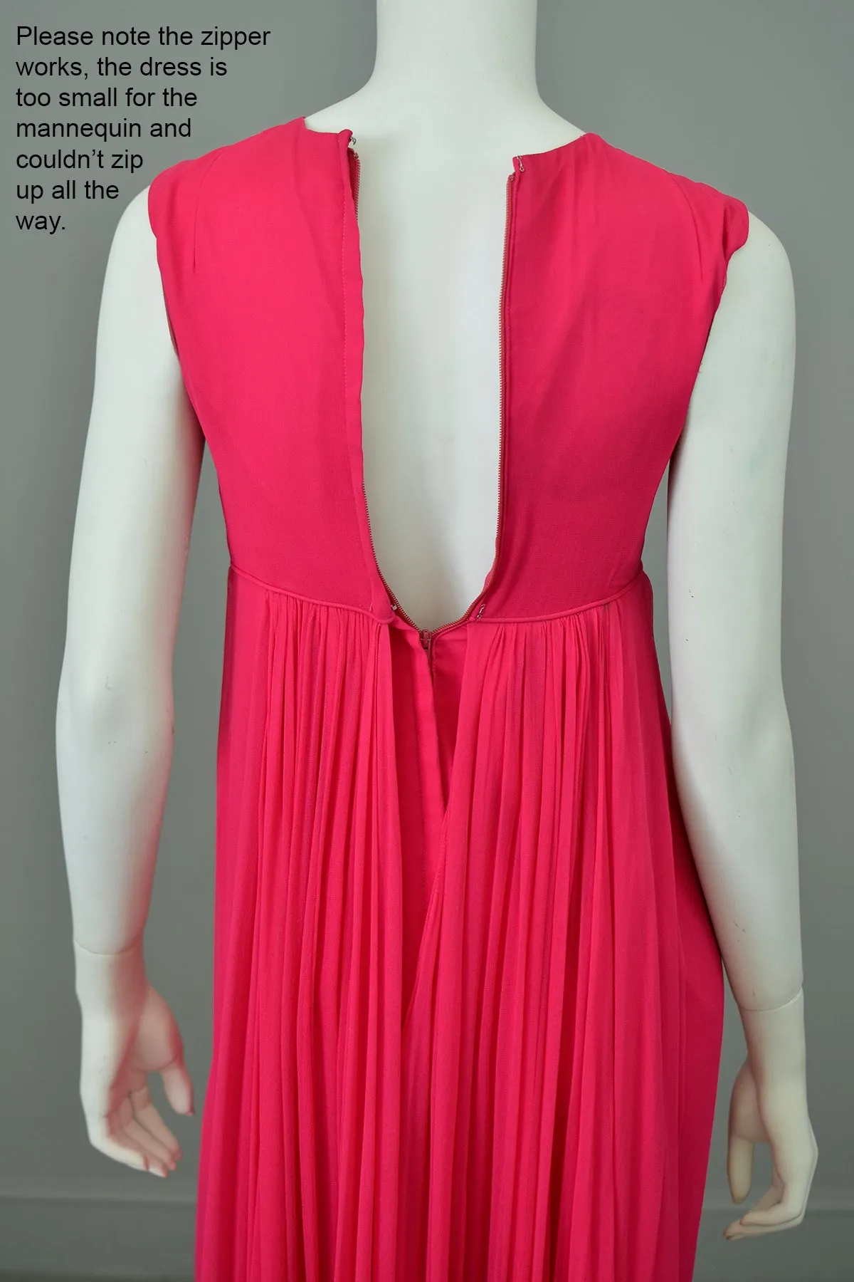 1960s Barbie Hot Pink Chiffon Draped Gown | Barbie Dress Gown