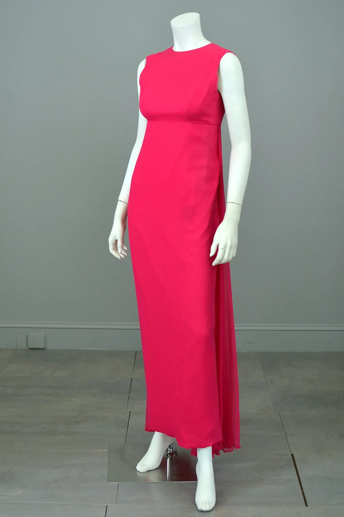 1960s Barbie Hot Pink Chiffon Draped Gown | Barbie Dress Gown