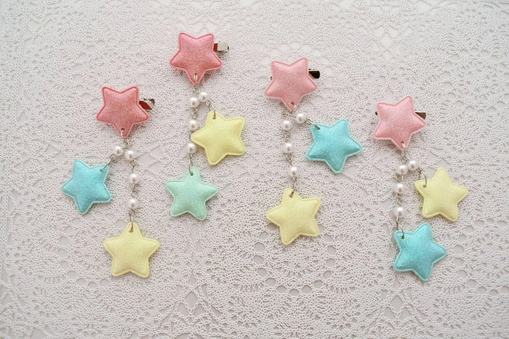 2-Way Multi Pastel Star Clips (4 Colors)