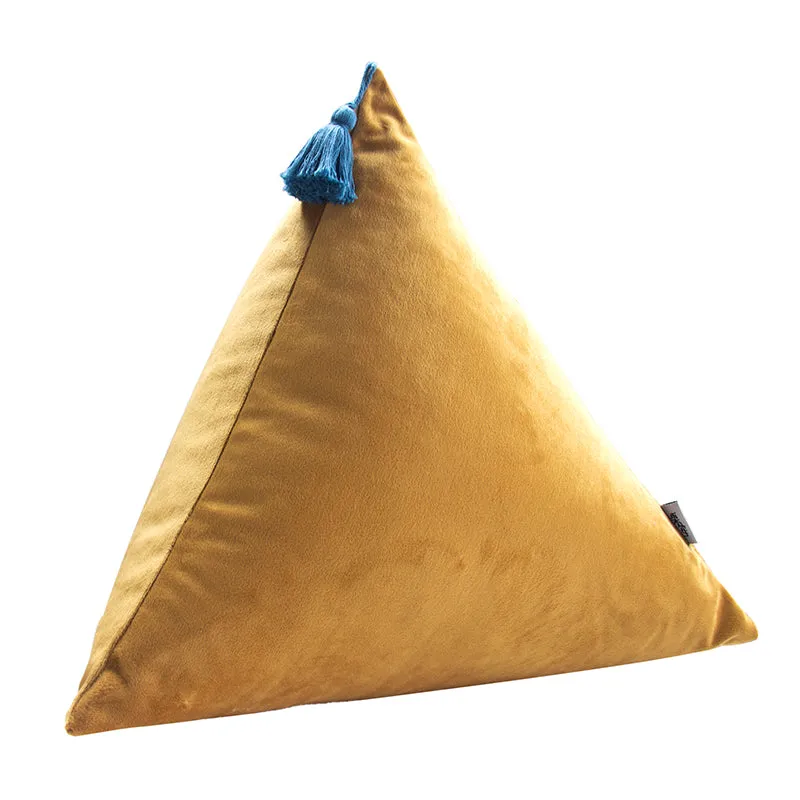 3D Velvet Triangle Throw Cushion