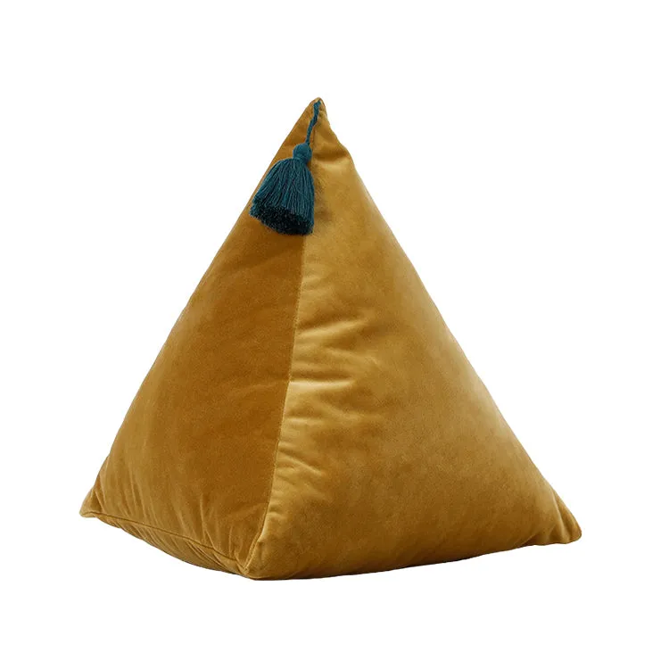 3D Velvet Triangle Throw Cushion