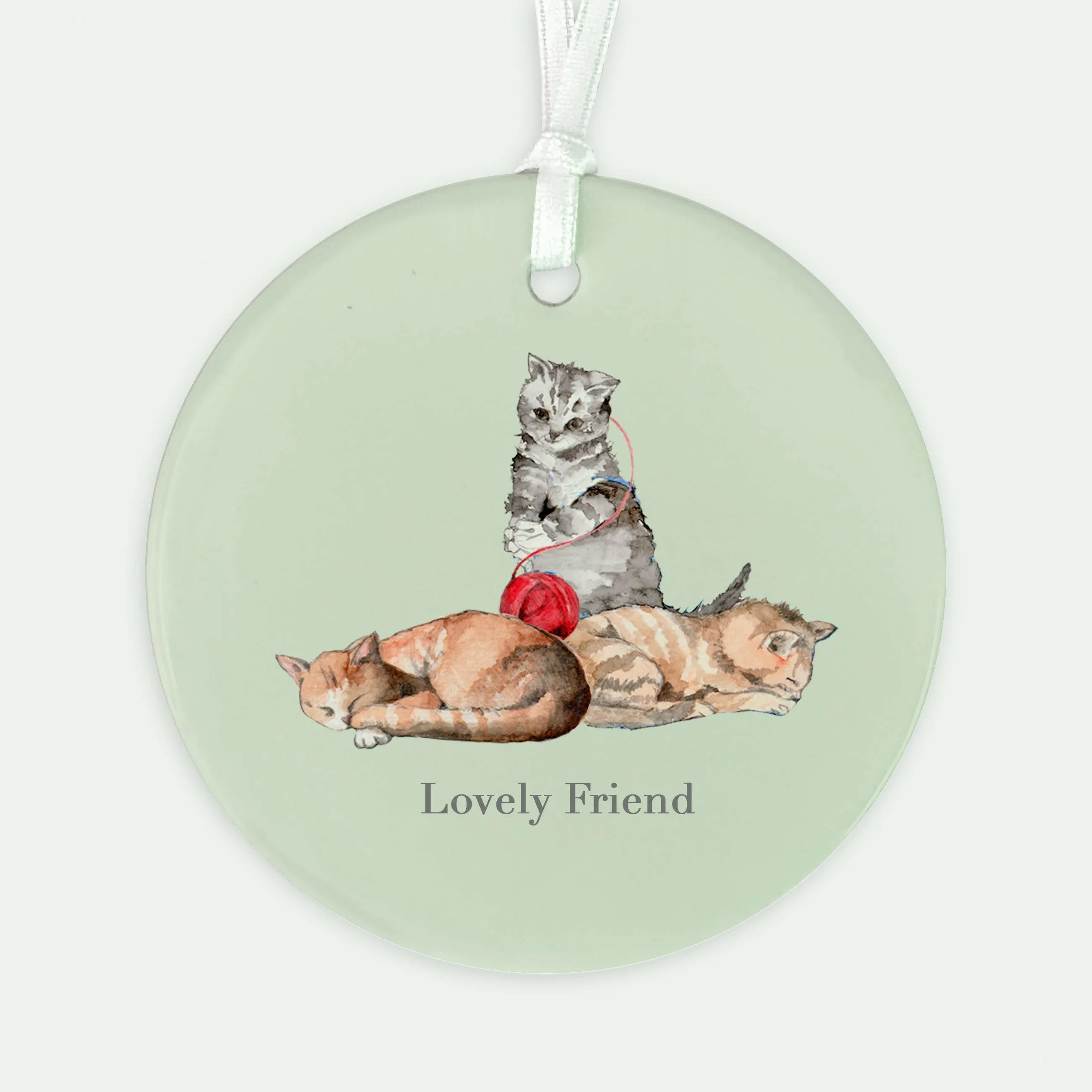 A6 Greeting Card with Ceramic Keepsake - Cats Lovely Friend