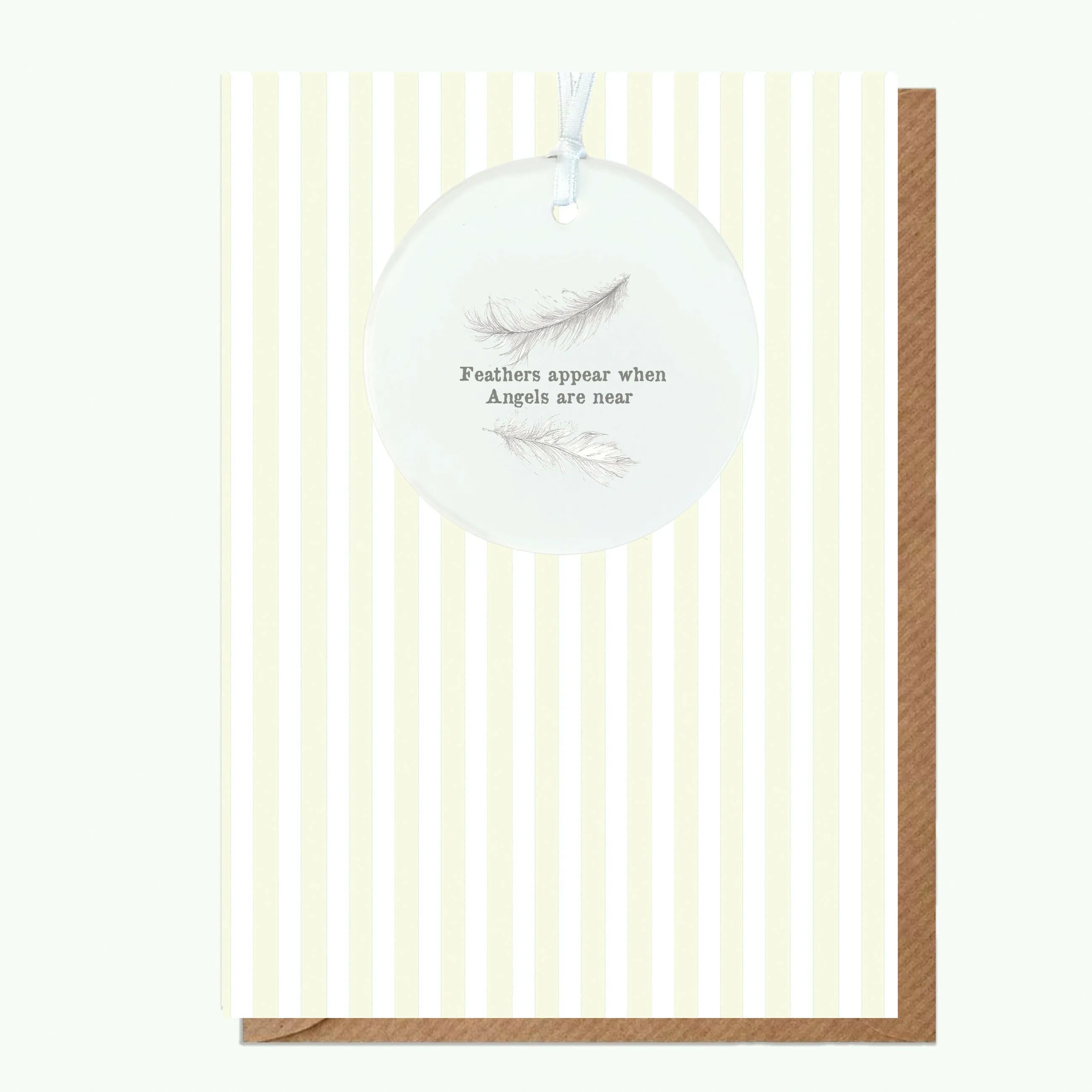 A6 Greeting Card with Ceramic Keepsake - Feathers Appear