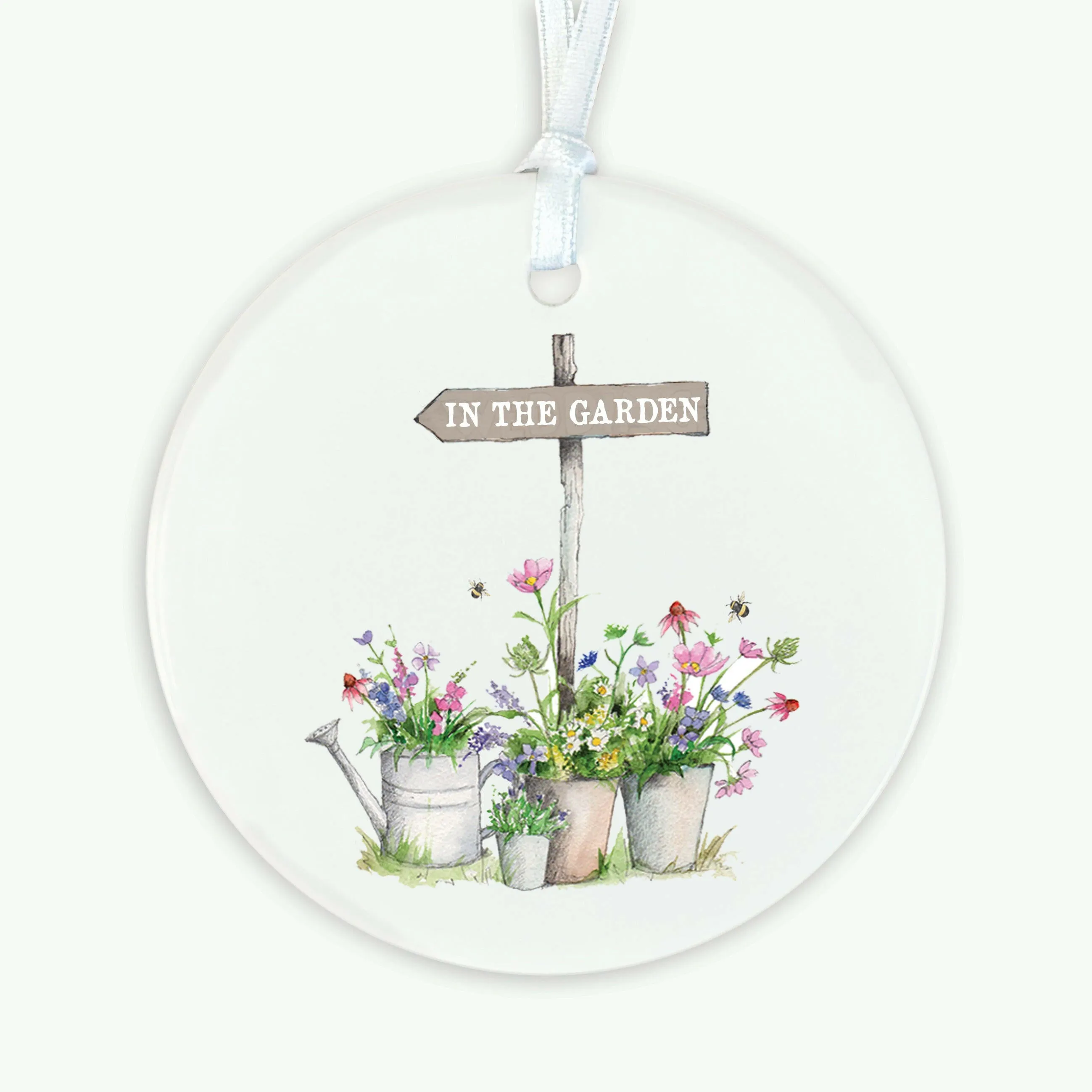 A6 Greeting Card with Ceramic Keepsake - Garden Sign