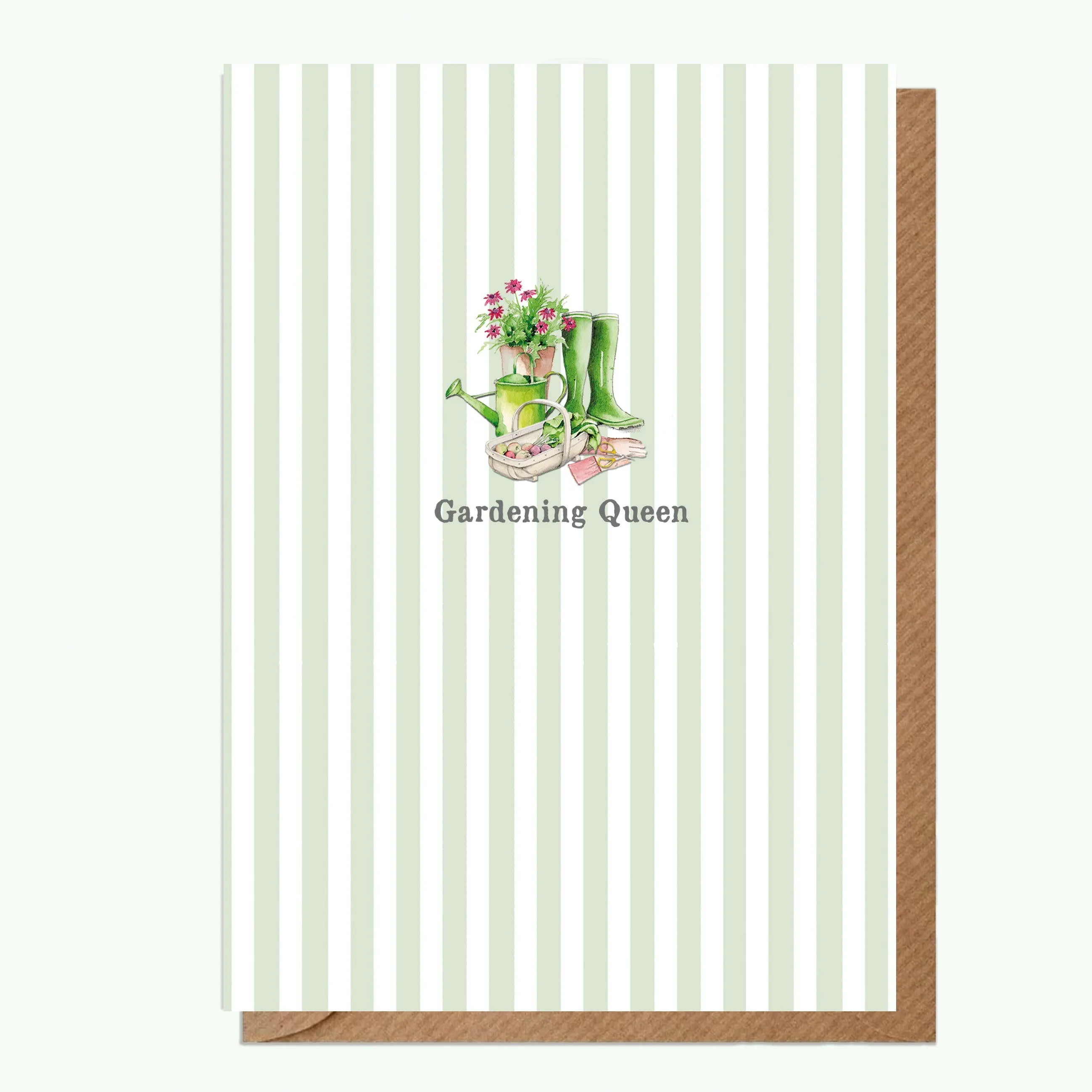 A6 Greeting Card with Ceramic Keepsake - Gardening Queen