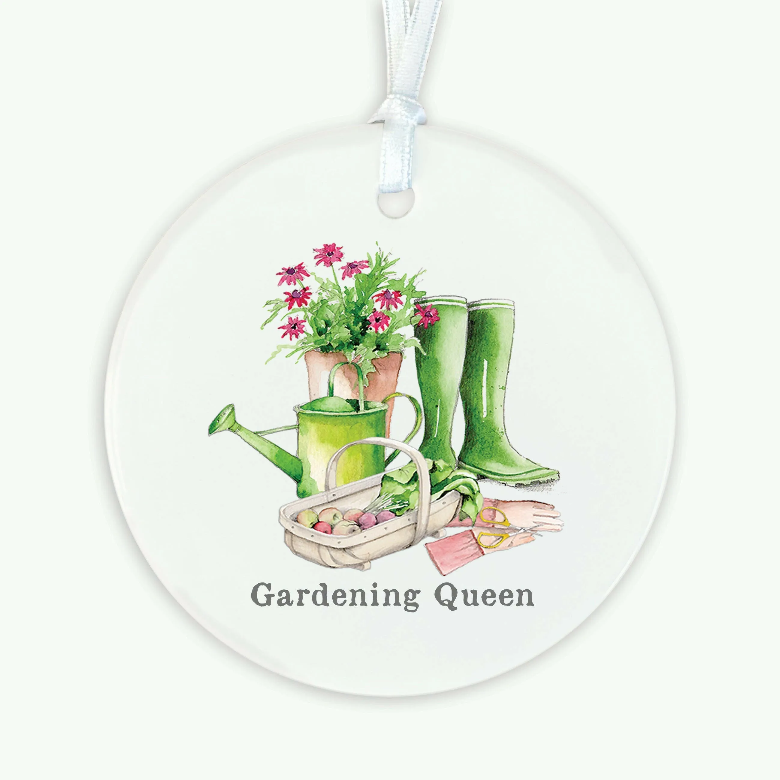 A6 Greeting Card with Ceramic Keepsake - Gardening Queen