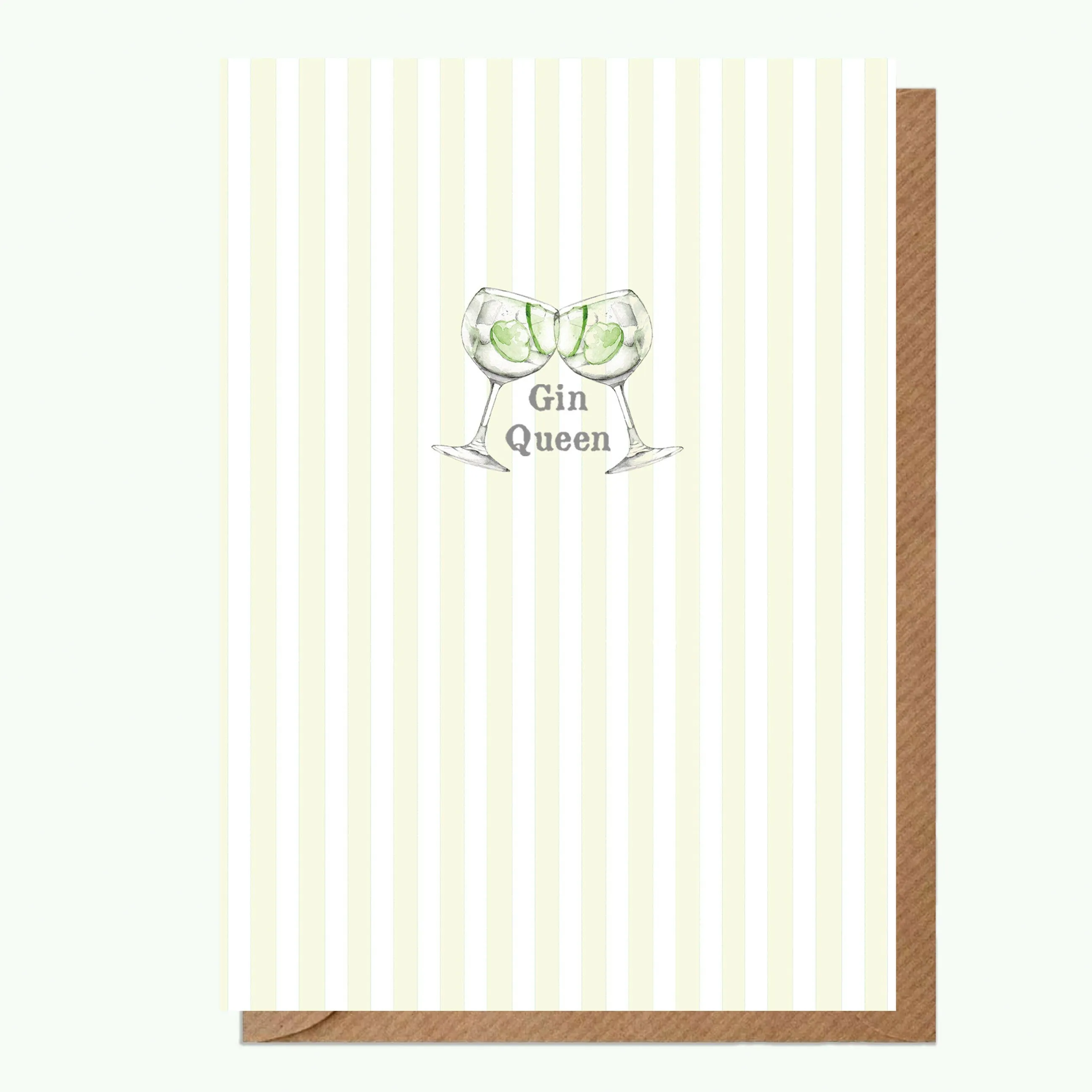 A6 Greeting Card with Ceramic Keepsake - Gin Queen