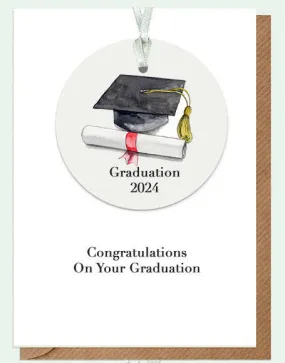 A6 Greeting Card with Ceramic Keepsake - Graduation