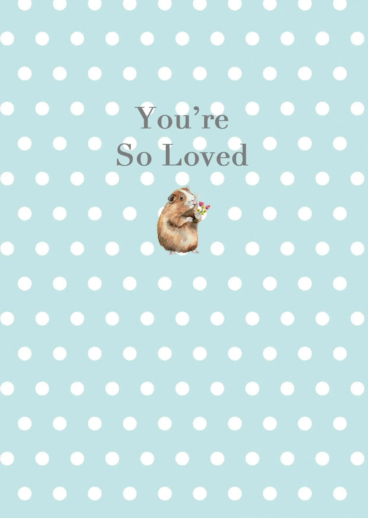 A6 Greeting Card with Ceramic Keepsake - Guinea Pig So Loved