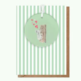 A6 Greeting Card with Ceramic Keepsake - Koala Love You