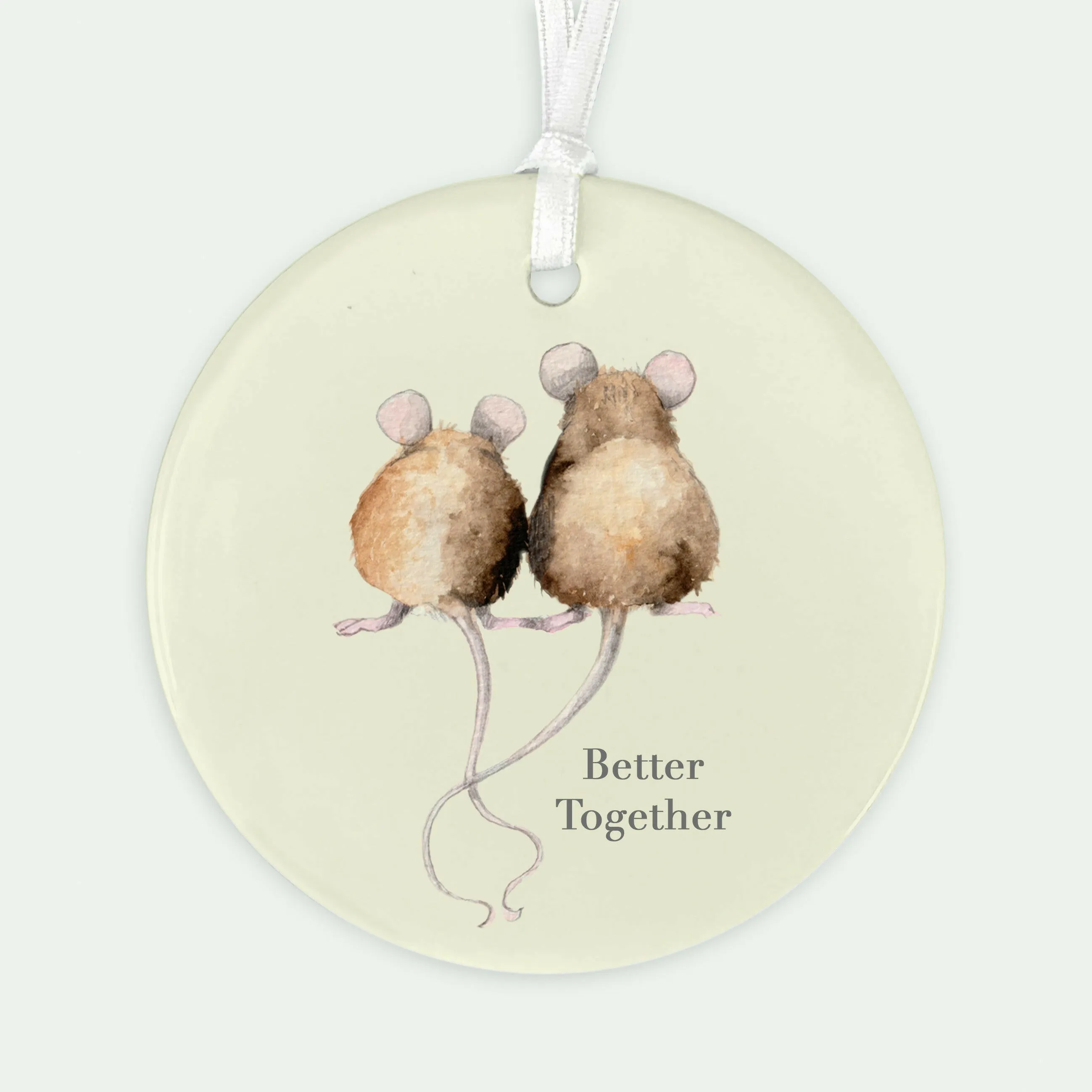 A6 Greeting Card with Ceramic Keepsake - Mice Better Together