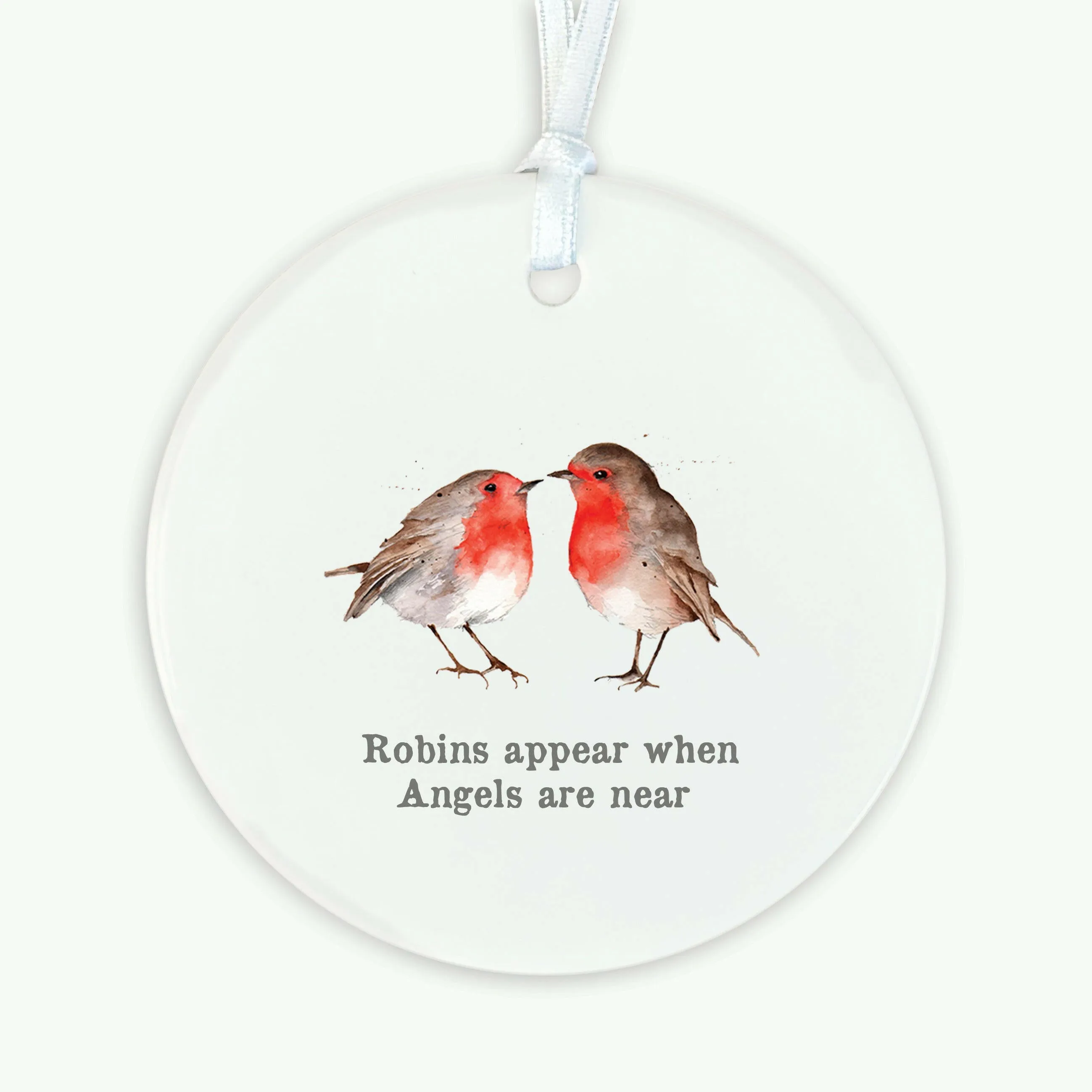 A6 Greeting Card with Ceramic Keepsake - Robins Appear