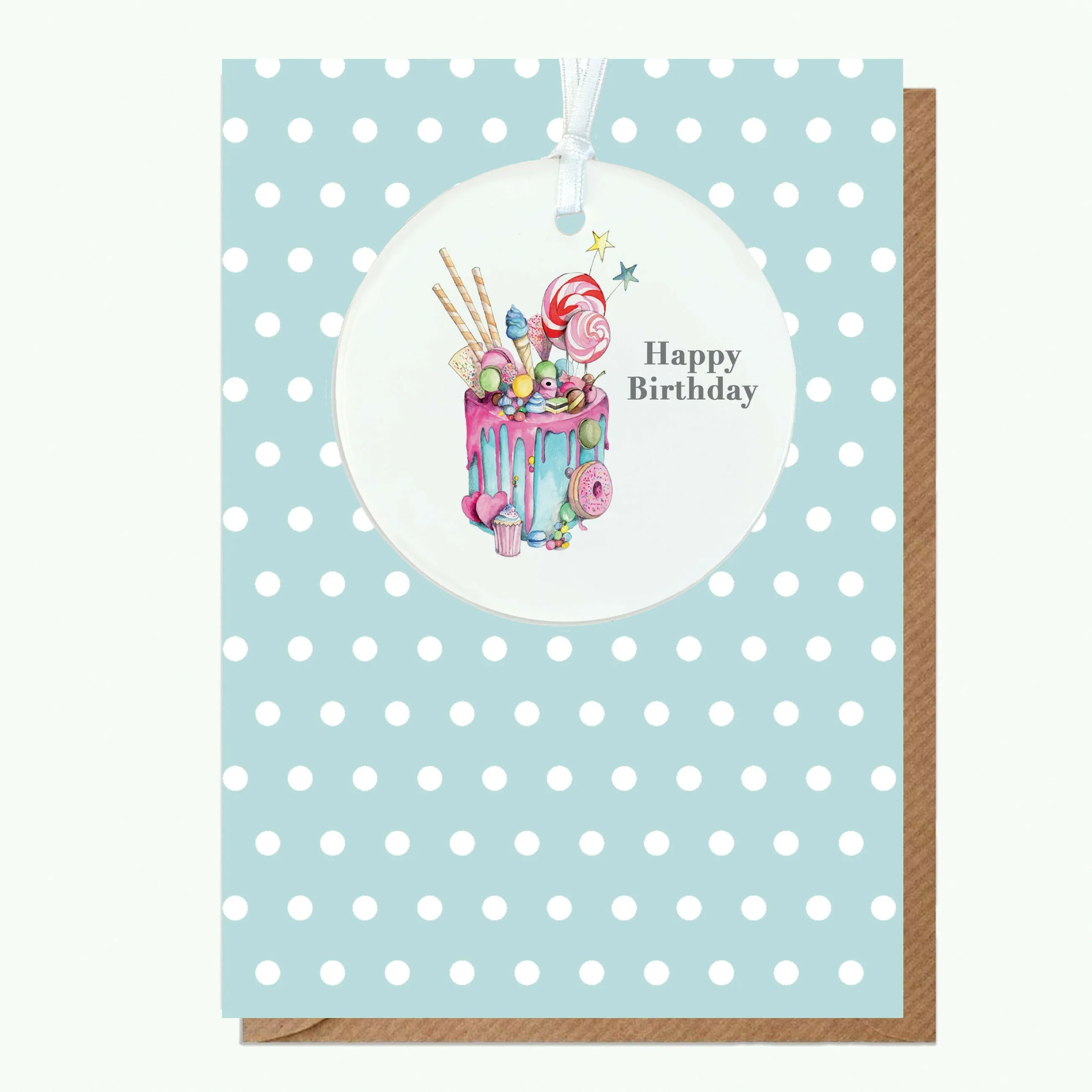 A6 Greeting Card with Ceramic Keepsake - Truly Scrumptious Happy Birthday