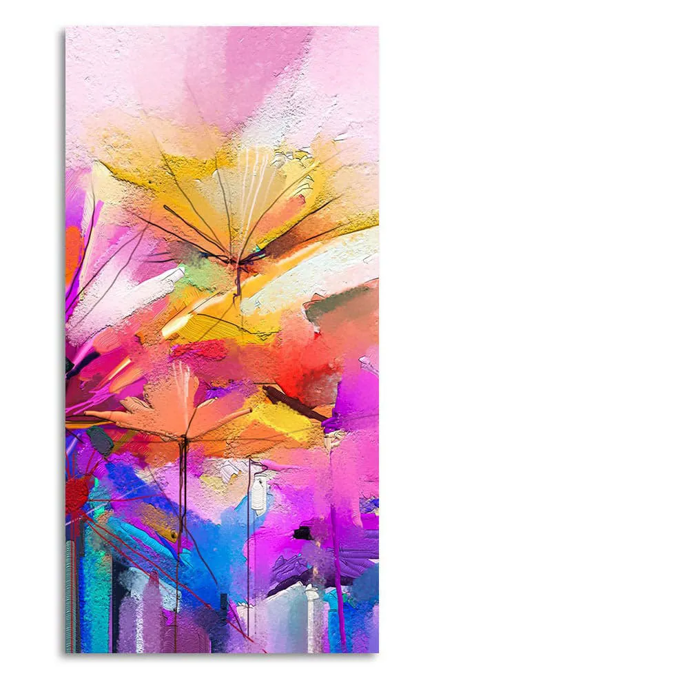 Abstract Colorful Acrylic Painting of Beautiful Flowers