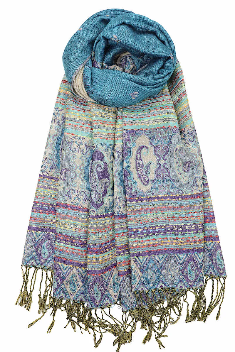 Achillea Bohemian Pashmina Ethnic Tribal Shawl Wrap Scarf