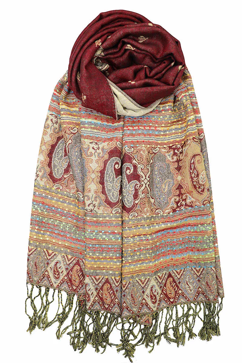 Achillea Bohemian Pashmina Ethnic Tribal Shawl Wrap Scarf