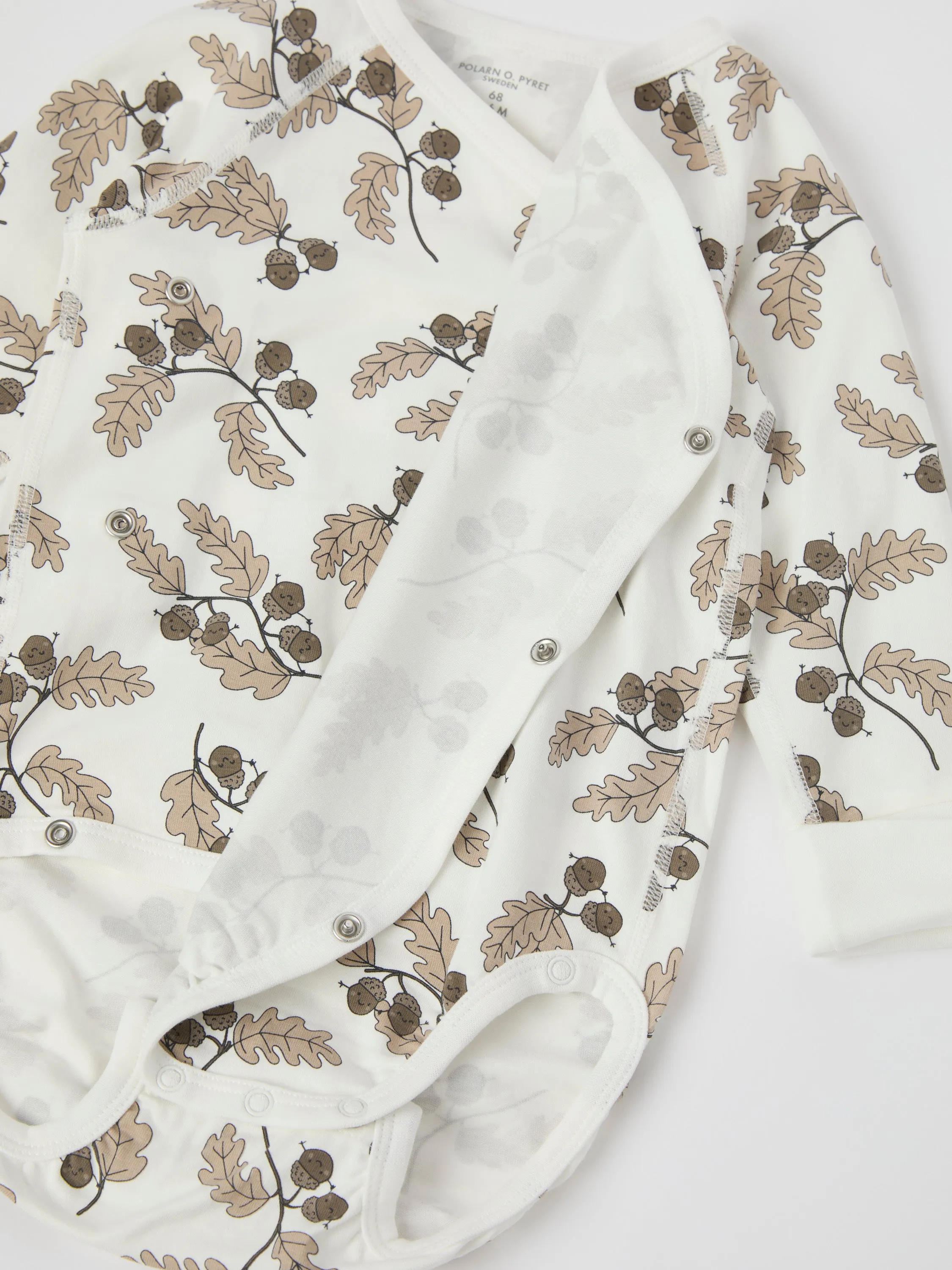 Acorn Print Wraparound Babygrow