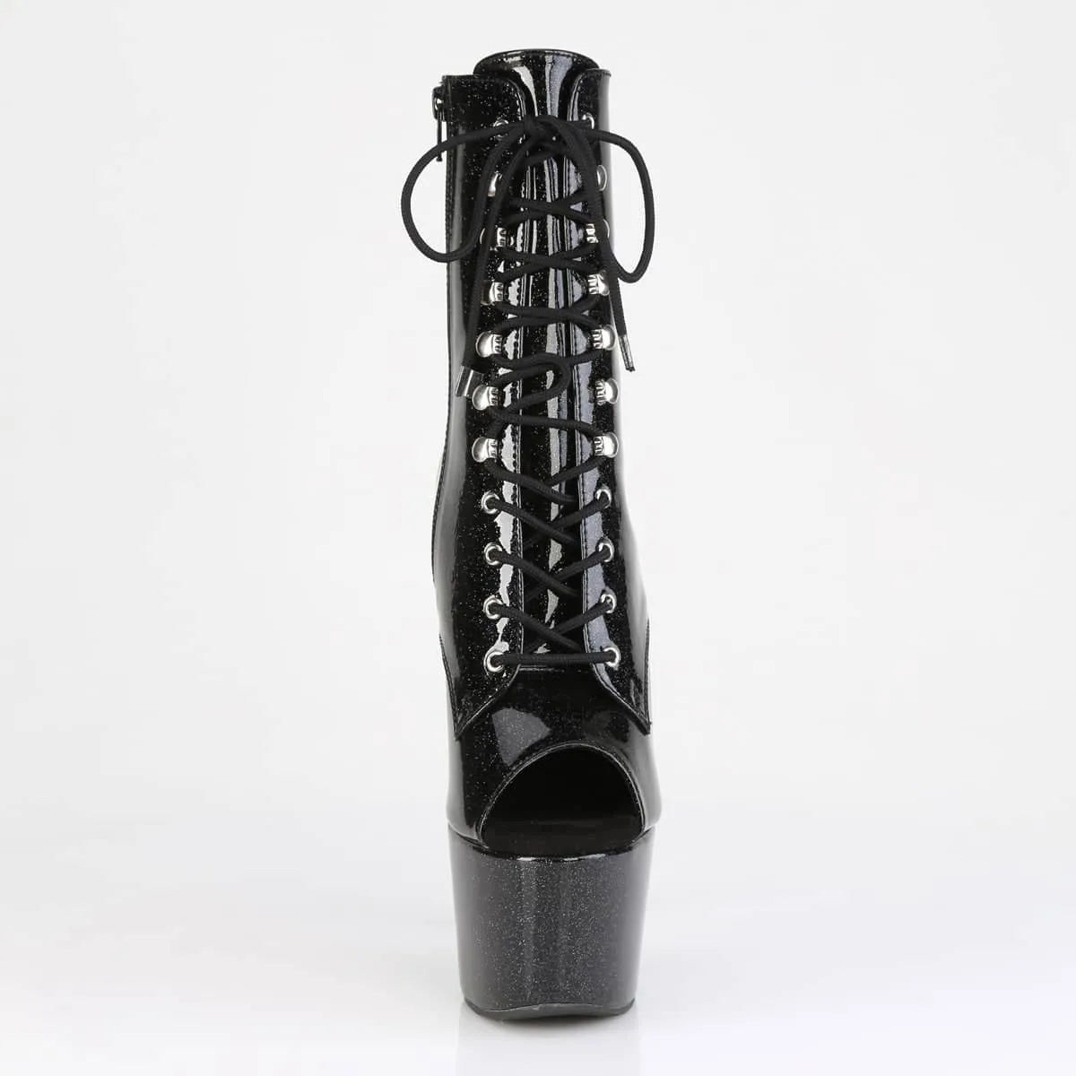 ADORE-1021GP Peep Toe Lace-Up Ankle Boot