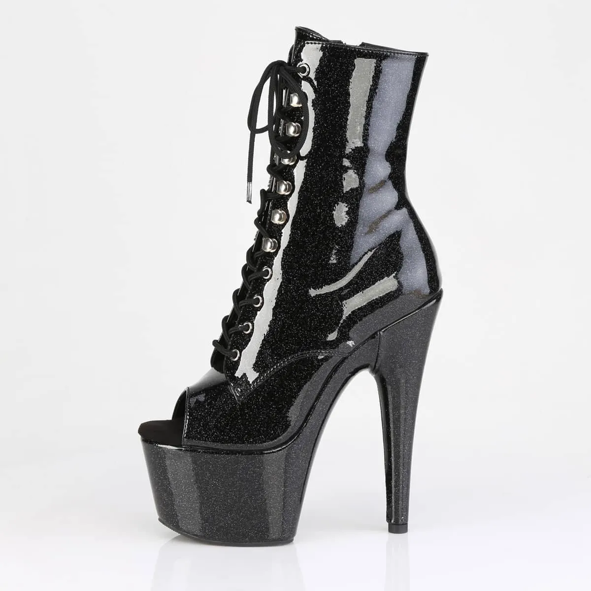 ADORE-1021GP Peep Toe Lace-Up Ankle Boot