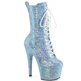 ADORE-1040IG Lace-Up Holo Glitter Ankle Boot