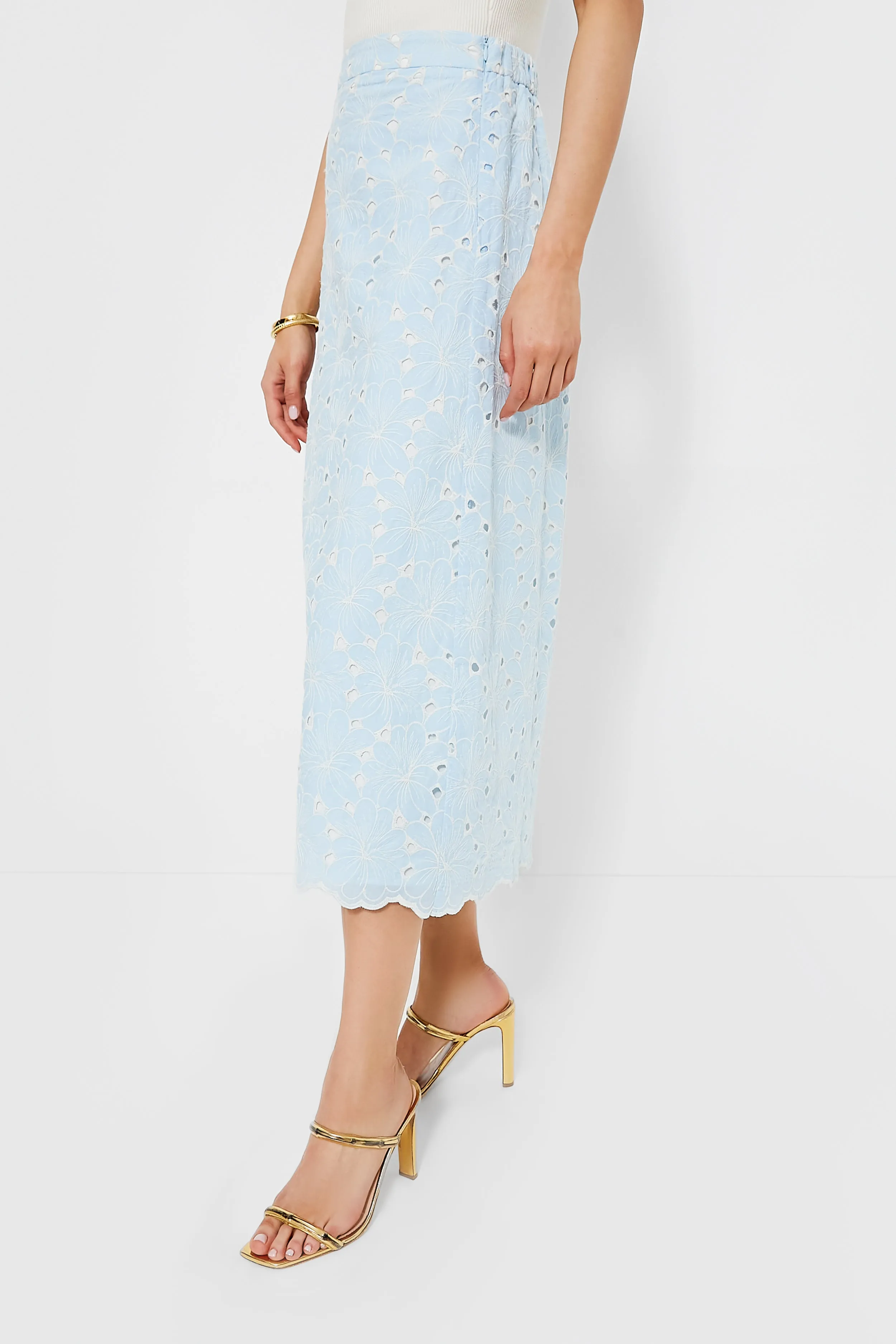 Airy Blue Eyelet Silas Skirt