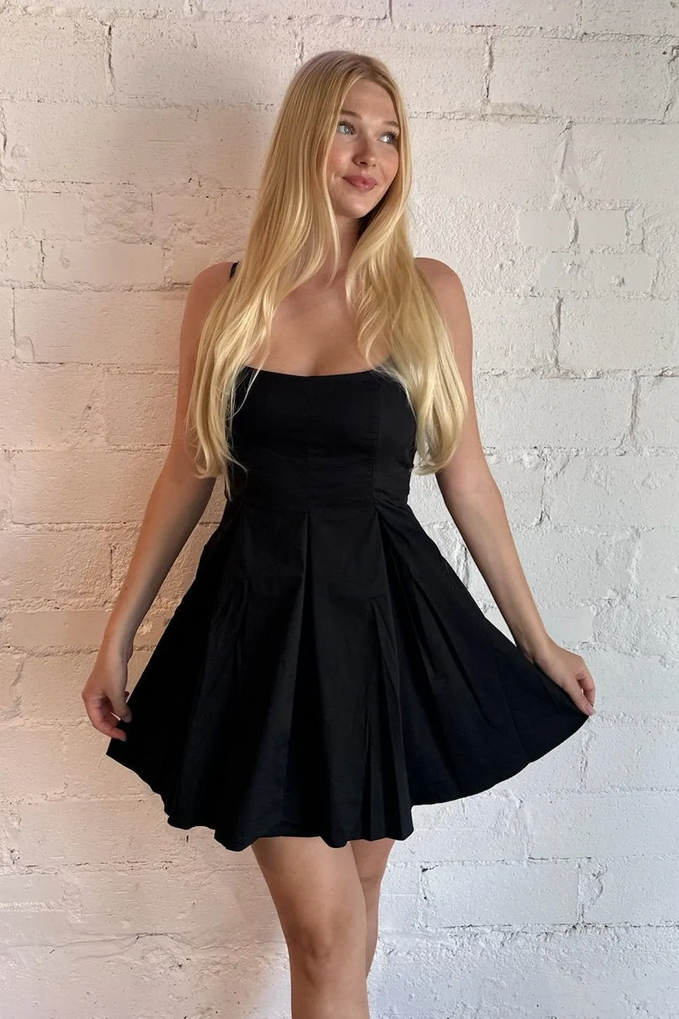 Always Elegant Pleated Mini Dress