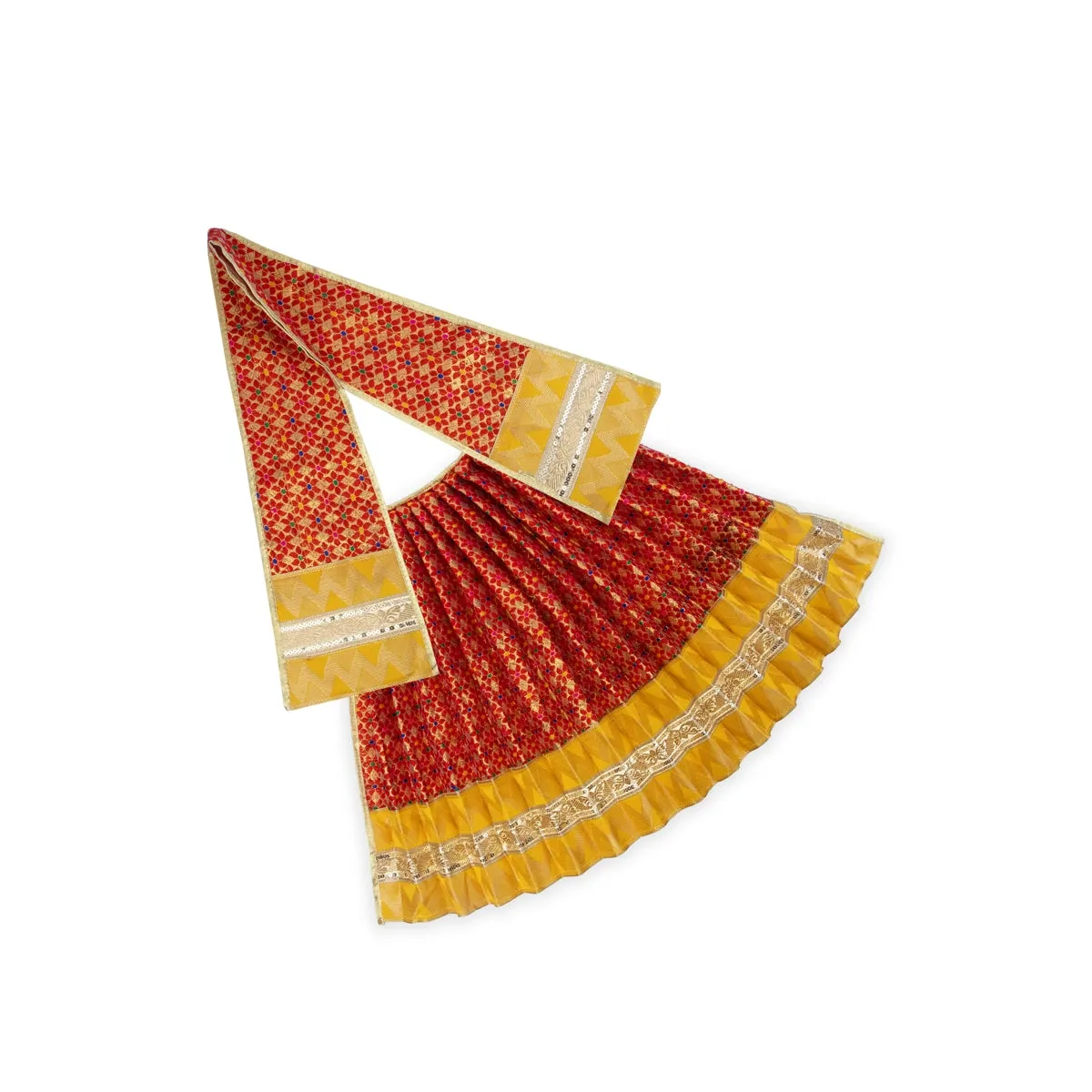 Amman Pavadai - 18 x 32 Inches | Lehenga Patka/ Satin Devi Vastra for Deity Decor/ Assorted Colour