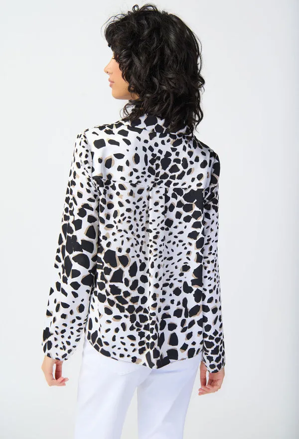 Animal Print Shawl Collar Top