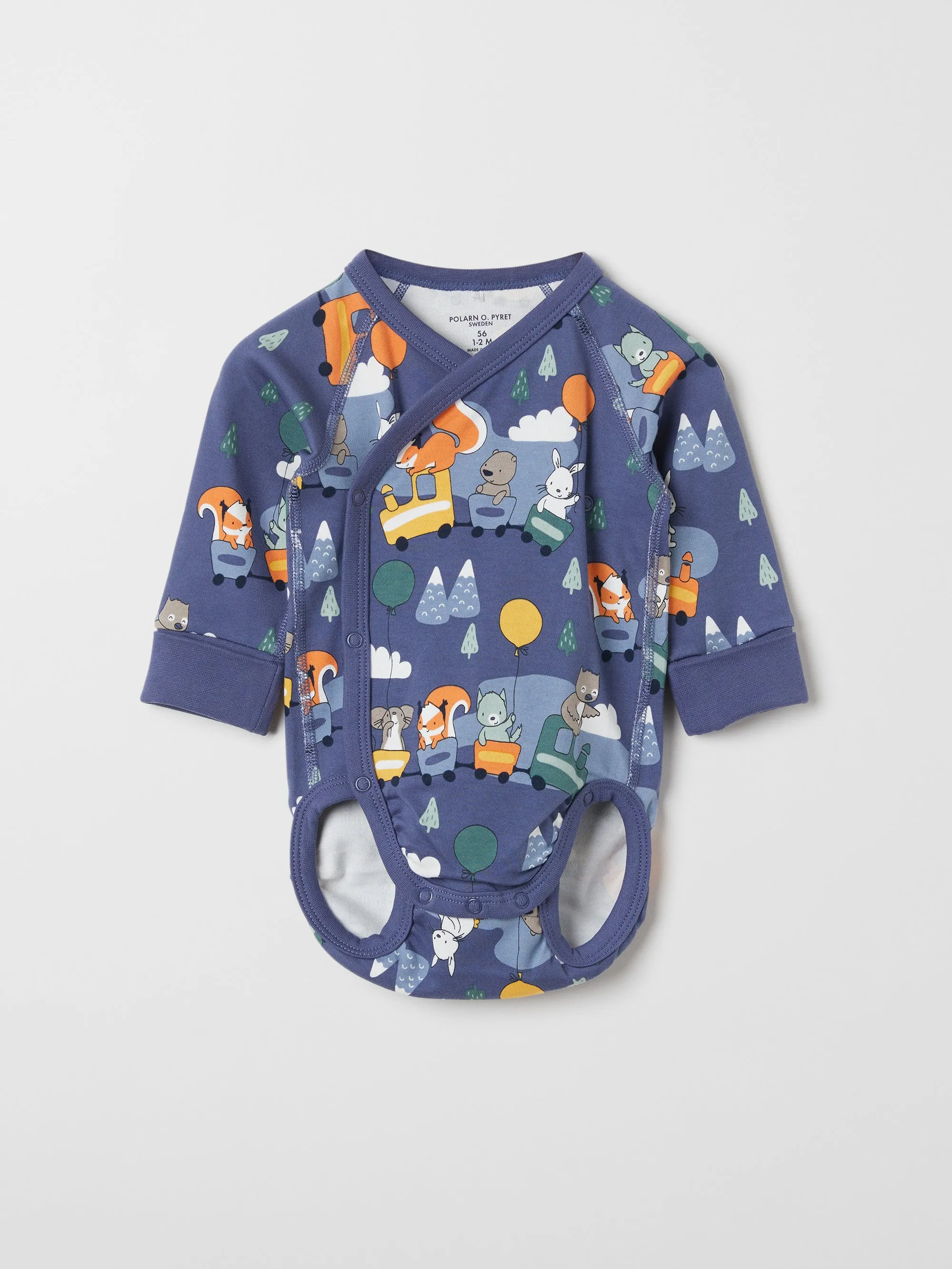 Animal Train Wraparound Babygrow