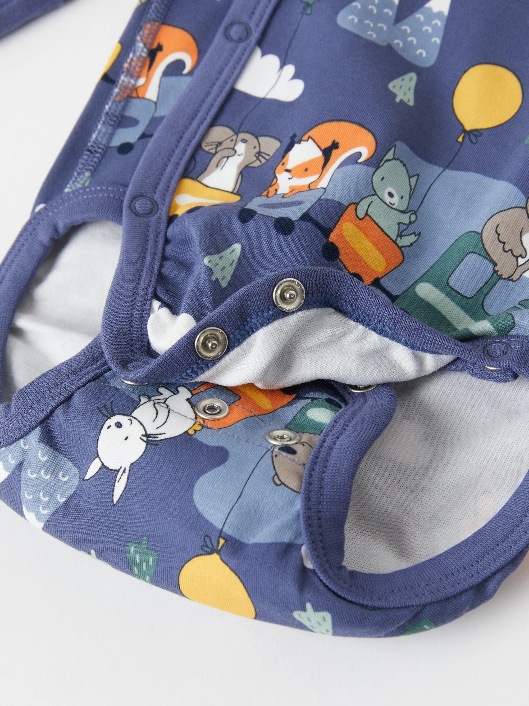 Animal Train Wraparound Babygrow