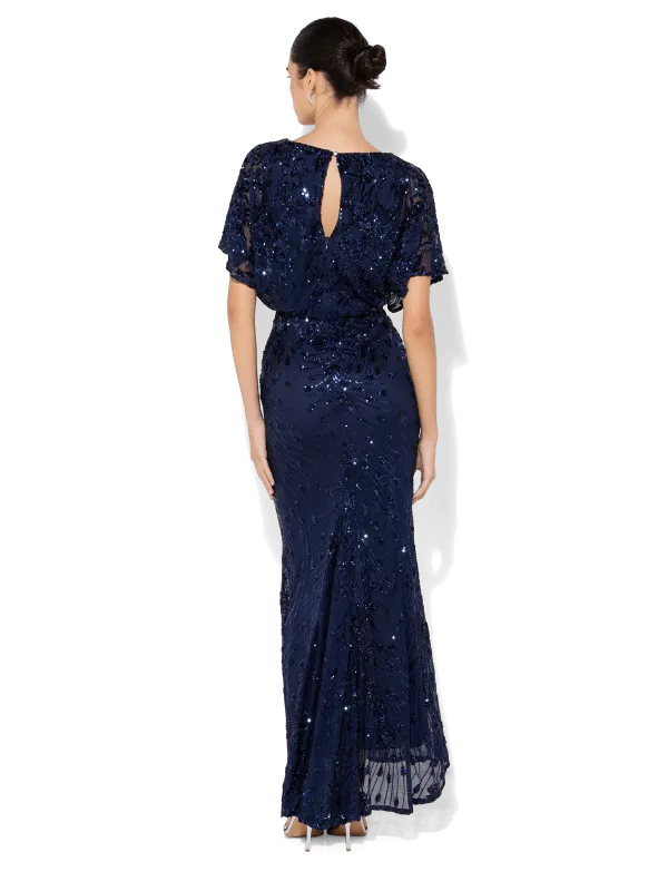 Aria Navy Sequin Maxi