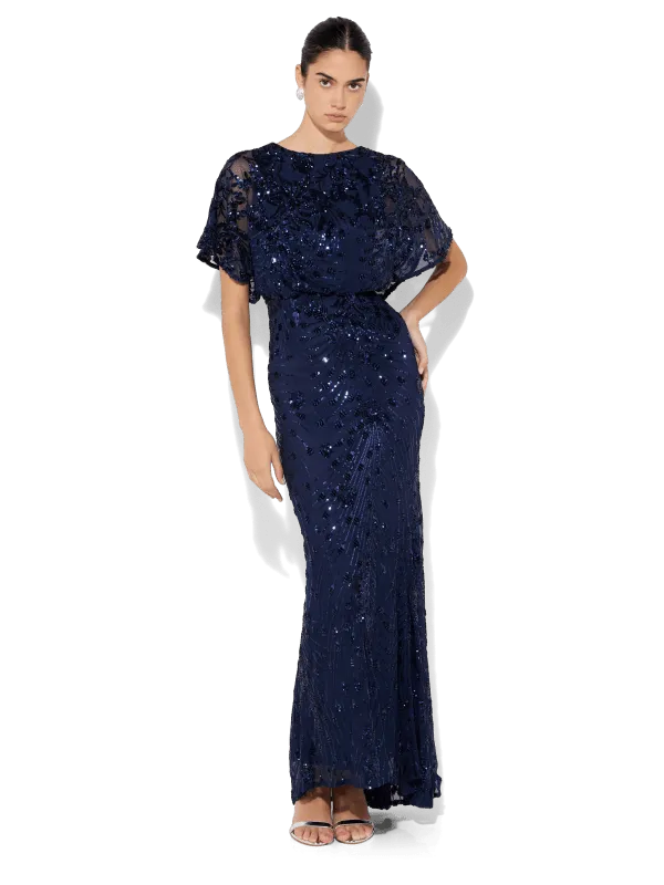 Aria Navy Sequin Maxi