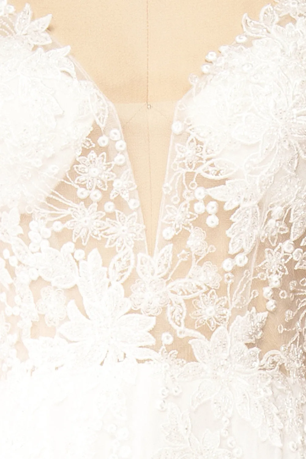 Arsinoe | White Plunging Neckline Bridal Gown