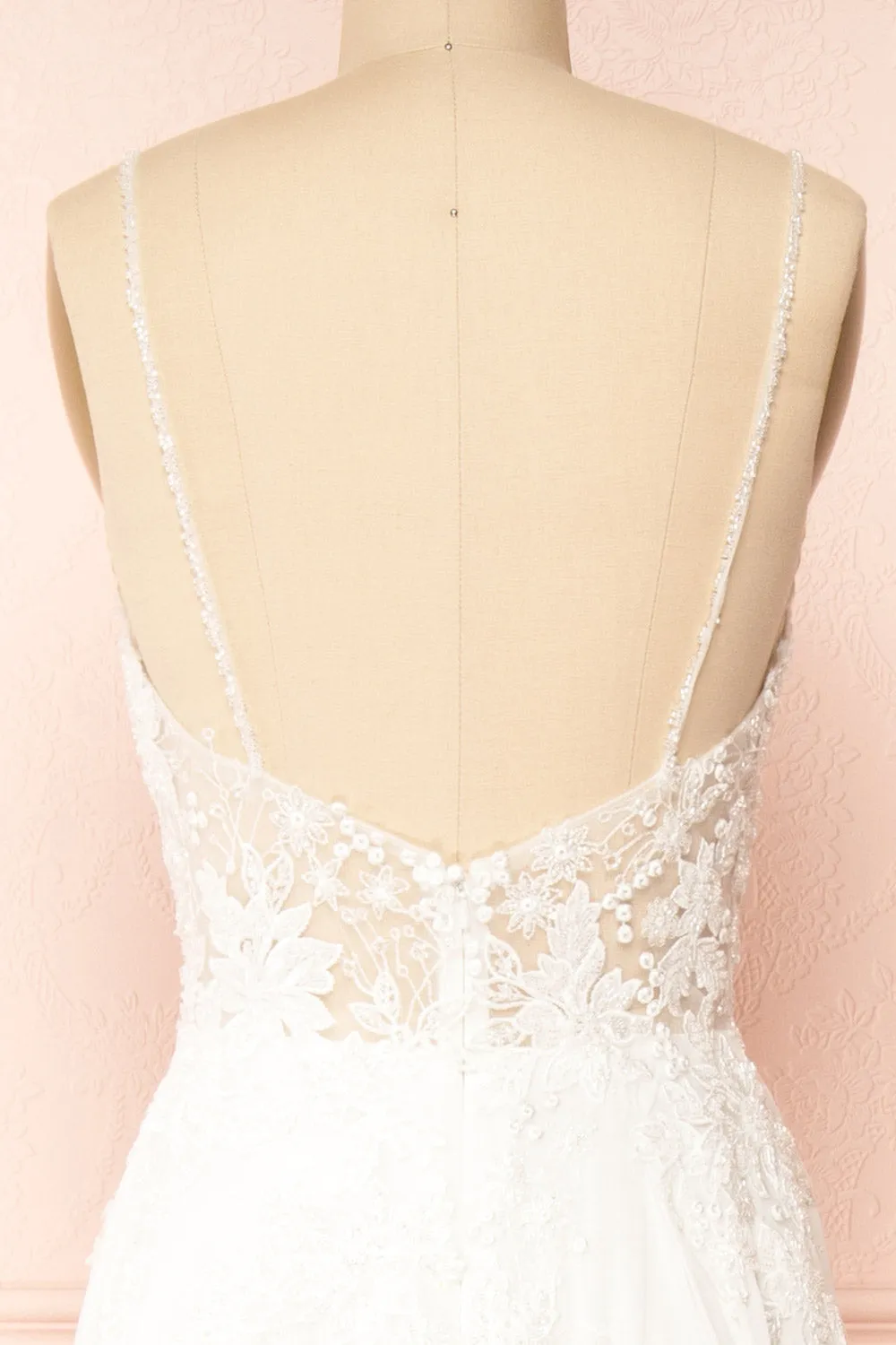 Arsinoe | White Plunging Neckline Bridal Gown