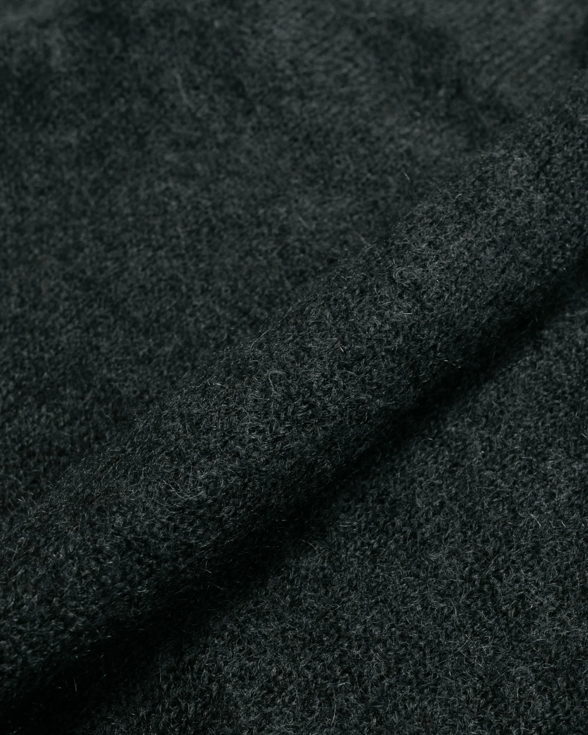 Auralee Brushed Super Kid Mohair Knit Polo Ink Black