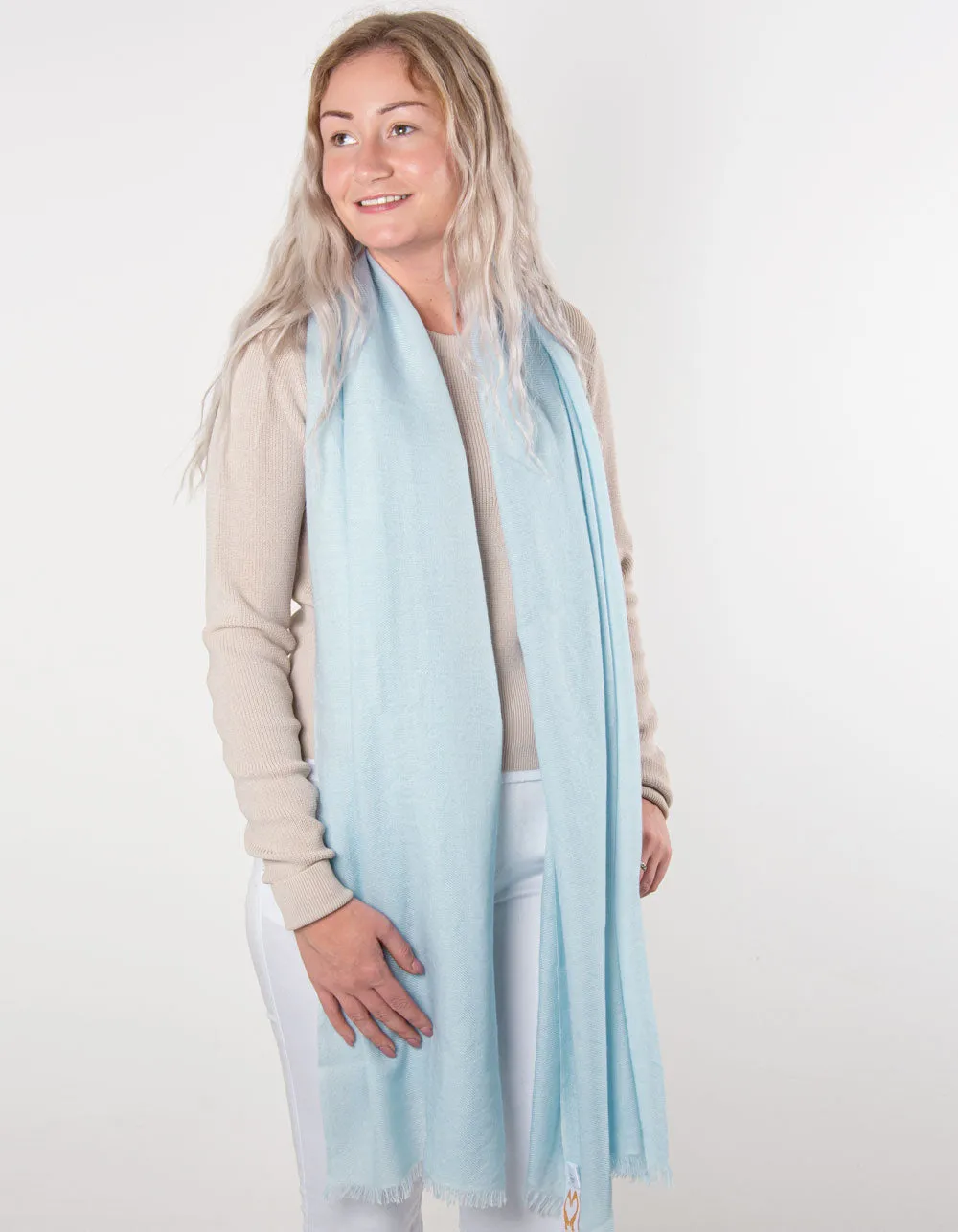 Baby Blue Cashmere Scarf