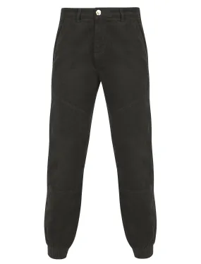 Baku Cotton Corduroy Elastic Cuffed Trousers in Jet Black - Tokyo Laundry